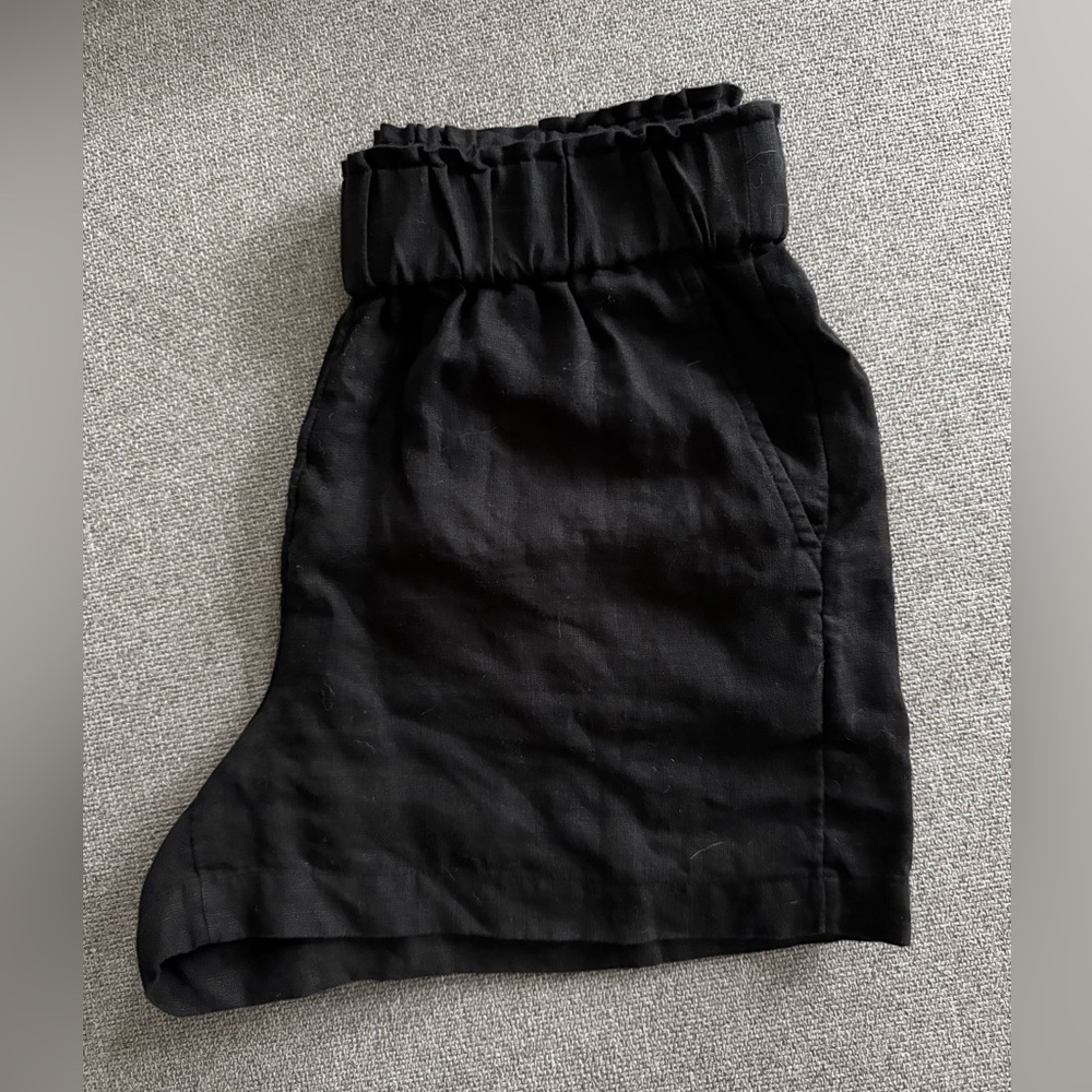 J. Crew Pull-On Linen Shorts in Black - Sz S